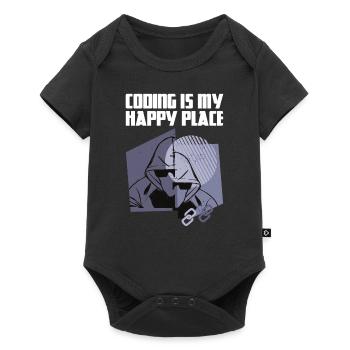 Le codage est mon endroit heureux - Body à manches courtes Premium Bébé - noir - Devant