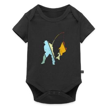 Fishing Retro - Baby Premium short-sleeve bodysuit - black - Front