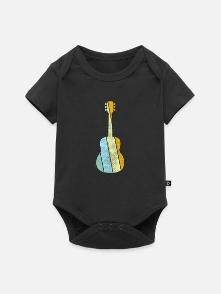 Gitarre Retro - Baby Premium Kurzarmbody - Schwarz