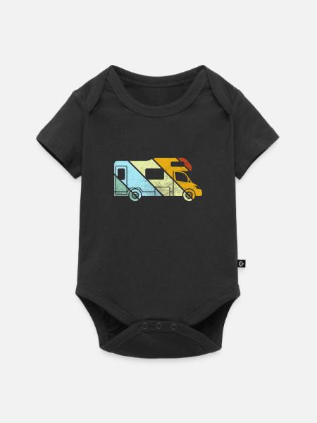 Wohnmobil Retro - Baby Premium Kurzarmbody - Schwarz