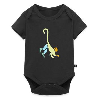 Singe Rétro - Body à manches courtes Premium Bébé - noir - Devant