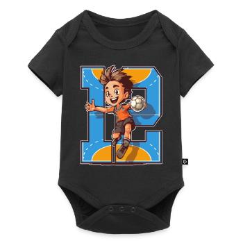 Handball Birthday - 12 years old boy - 12. - Baby Premium short-sleeve bodysuit - black - Front