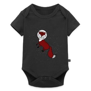 Fox in Space T-Shirt - Astronaut Design - Baby Premium short-sleeve bodysuit - black - Front