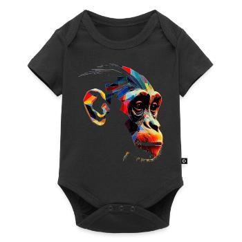 Monkey Zoo Colorful Monkey Face Gift Animal Animal Motif - Baby Premium short-sleeve bodysuit - black - Front
