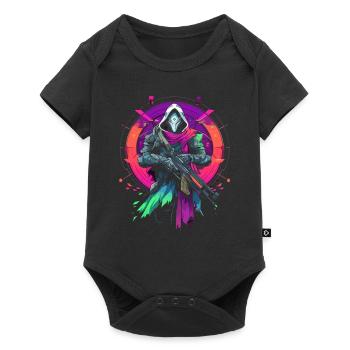 Epic Gamer Guardian dans les couleurs Vaporwave Synthwave - Body à manches courtes Premium Bébé - noir - Devant