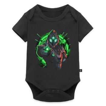 Epic Gamer Guardian mit grünem Licht reicht Hand - Baby Premium Kurzarmbody - Schwarz - Vorne