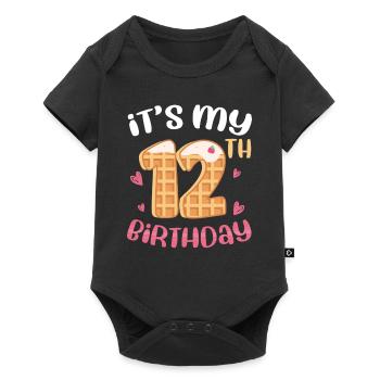 Gaufre du 12e anniversaire - Body à manches courtes Premium Bébé - noir - Devant