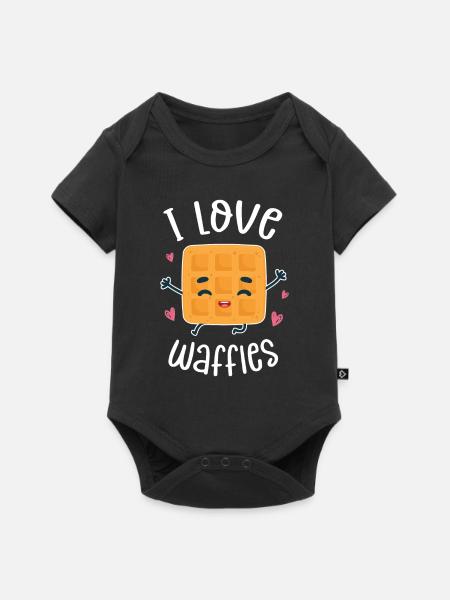 Ich liebe Waffeln - Baby Premium Kurzarmbody - Schwarz