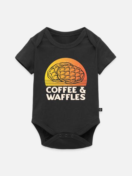 Kaffee-Waffeln - Baby Premium Kurzarmbody - Schwarz