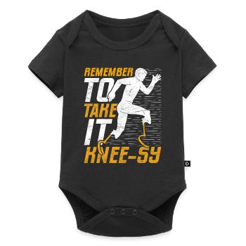 Jambe prothétique N’oubliez pas de la prendre genou-sy - Body à manches courtes Premium Bébé - noir - Devant