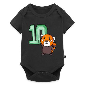 10th Birthday Motif Red Panda - ten years old - Baby Premium short-sleeve bodysuit - black - Front