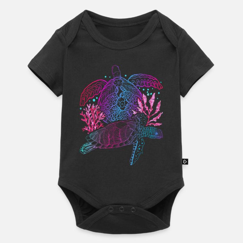 Polynésie Cadeau d’Animal de Mer Tortue Animale - Body à manches courtes Premium Bébé - noir