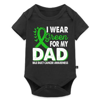 Wear green for daddy's bile duct cancer - Baby Premium short-sleeve bodysuit - black - Front