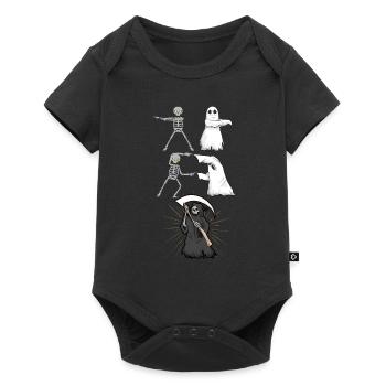 Skelett Geist Tod - Baby Premium Kurzarmbody - Schwarz - Vorne