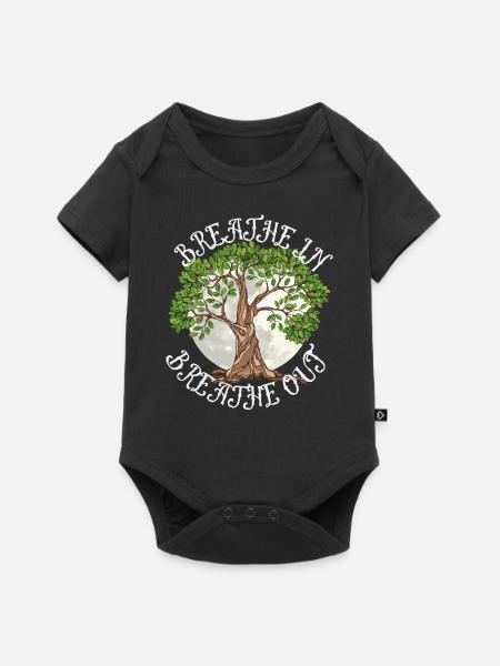 Breath in - Baby Premium Kurzarmbody - Schwarz