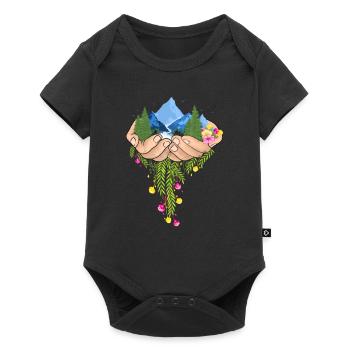 Nature in Hands - Baby Premium Kurzarmbody - Schwarz - Vorne