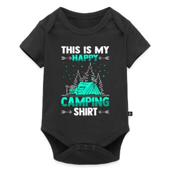 Camping Camper Camping Tents - Baby Premium short-sleeve bodysuit - black - Front