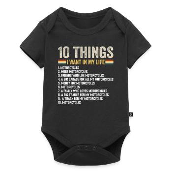 Things I Want In My Life More Motorcycles - Body à manches courtes Premium Bébé - noir - Devant