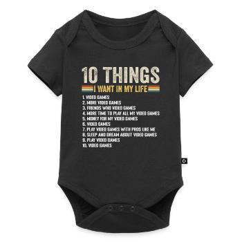10 Things I Want In Life Video Games Lover - Baby Premium short-sleeve bodysuit - black - Front