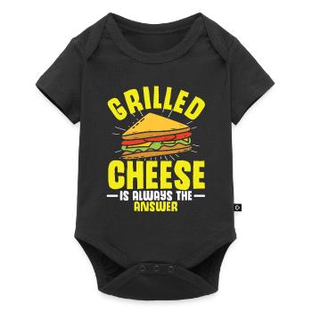 Love Grilled Cheese Men Women - Baby Premium Kurzarmbody - Schwarz - Vorne