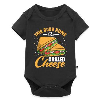 Love Grilled Cheese Men Women - Baby Premium Kurzarmbody - Schwarz - Vorne