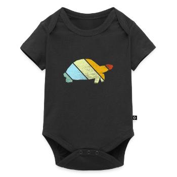 Turtle Retro - Baby Premium short-sleeve bodysuit - black - Front