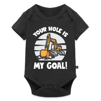 Votre trou est ma pelle de but - Body à manches courtes Premium Bébé - noir - Devant