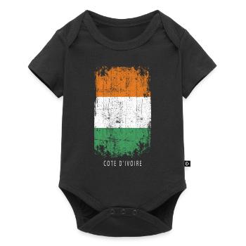 Souvenir avec le drapeau de la Côte d’Ivoire - Body à manches courtes Premium Bébé - noir - Devant