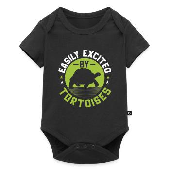 Easily Excited By Tortoises Retro Reptile Turtle V - Baby Premium short-sleeve bodysuit - black - Front