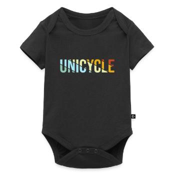 Rétro monocycle - Body à manches courtes Premium Bébé - noir - Devant