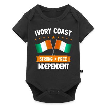Elfenbeinküste - Baby Premium Kurzarmbody - Schwarz - Vorne