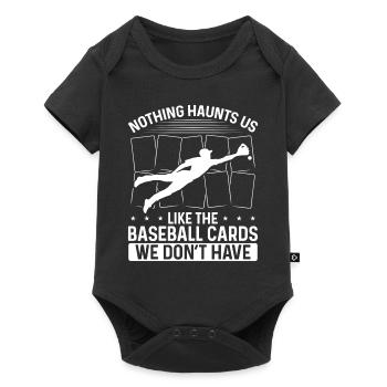 Conception de carte de baseball amusante - Body à manches courtes Premium Bébé - noir - Devant