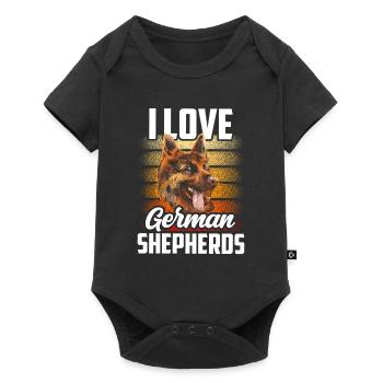 J’aime le chien de berger allemand mignon - Body à manches courtes Premium Bébé - noir - Devant
