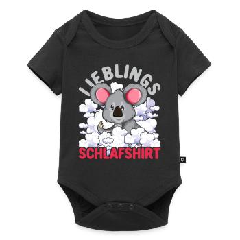 Lieblings Schlafshirt Tier Pyjama Geschenk Koala - Baby Premium Kurzarmbody - Schwarz - Vorne