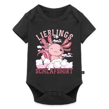 Lieblings Schlafshirt Tier Pyjama Geschenk Axolotl - Baby Premium Kurzarmbody - Schwarz - Vorne