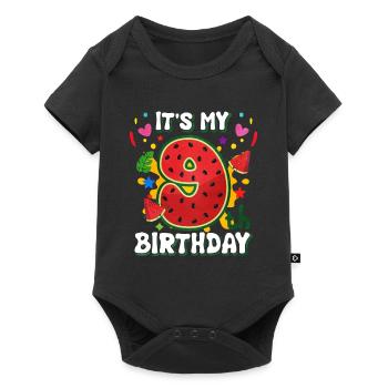 9 Anniversaire Pastèque Cadeau d’été - Body à manches courtes Premium Bébé - noir - Devant