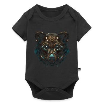 Bear Mandala Fantasy Creative Gift Animal Motif - Baby Premium short-sleeve bodysuit - black - Front