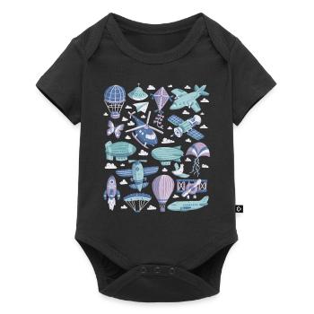 Aviation - Helicopter, Airplane, UFO - Baby Premium short-sleeve bodysuit - black - Front