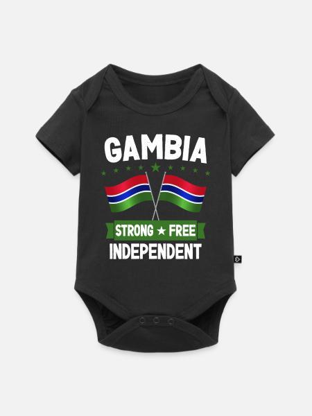 Gambia - Baby Premium Kurzarmbody - Schwarz
