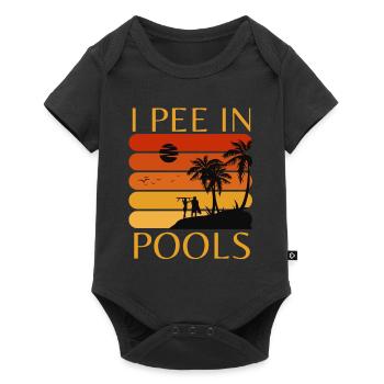 Je fais dans les piscines drôle je fais dans les piscines - Body à manches courtes Premium Bébé - noir - Devant