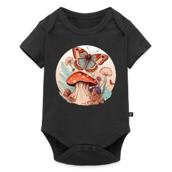 Cottagecore Butterfly Mushroom Forest Plants Botan - Baby Premium short-sleeve bodysuit - black - Front