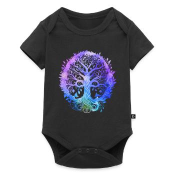 Yoga Meditation mit spirituellem Baum des Lebens - Baby Premium Kurzarmbody - Schwarz - Vorne