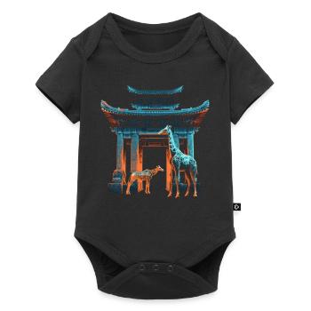 Giraffe Animal Africa Gift Animal Lover Zoo - Baby Premium short-sleeve bodysuit - black - Front