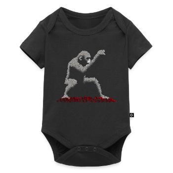 Monkey Pixel Art Roses Flowers Gift Creative - Baby Premium short-sleeve bodysuit - black - Front