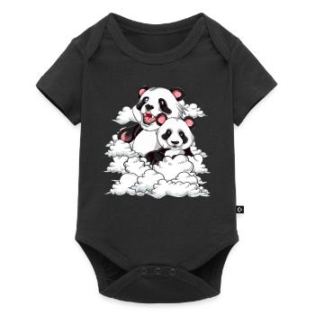 Cute Panda Bear Animal Gift Clouds Panda - Baby Premium short-sleeve bodysuit - black - Front