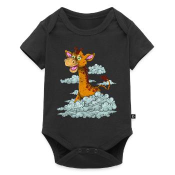 Africa Zoo Animal Lover Gift Cloud Giraffe - Baby Premium short-sleeve bodysuit - black - Front
