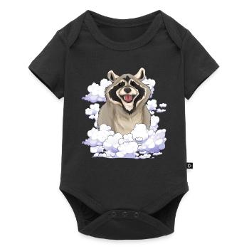 Nature Animal Trash Panda Gift Clouds Raccoon - Baby Premium short-sleeve bodysuit - black - Front