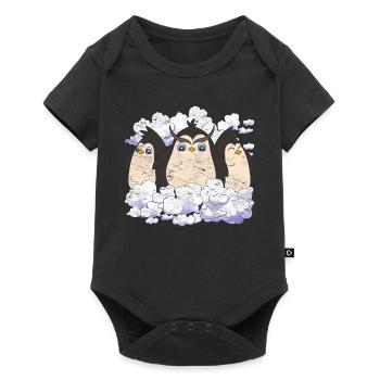 Antarctica Animal Zoo Bird Gift Clouds Penguin - Baby Premium short-sleeve bodysuit - black - Front