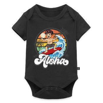 Aloha Hawaiian Hawaiian Surfer Surfing - Baby Premium short-sleeve bodysuit - black - Front