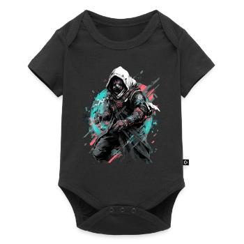 Epic Gamer Cyber Assassin avec masque à gaz - Body à manches courtes Premium Bébé - noir - Devant
